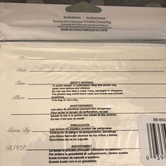 8 Creative Converting EVER‎ AFTER B&W Damask Wedding Invitations Bridal Shower - Picture 2 of 2